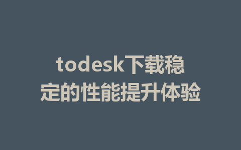 todesk下载稳定的性能提升体验