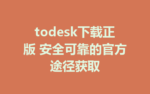 todesk下载正版 安全可靠的官方途径获取